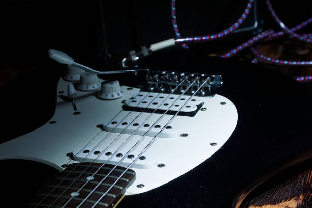 istock Electric guitar with strings in Studio.Musical instrument at hom 935538670