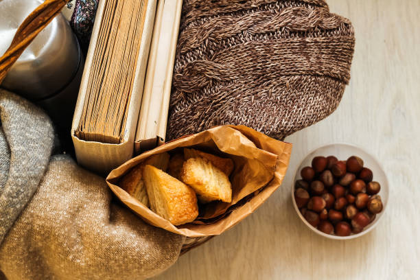 istock Coffee and delicious pastries for breakfast in the morning. Nuts 935539600