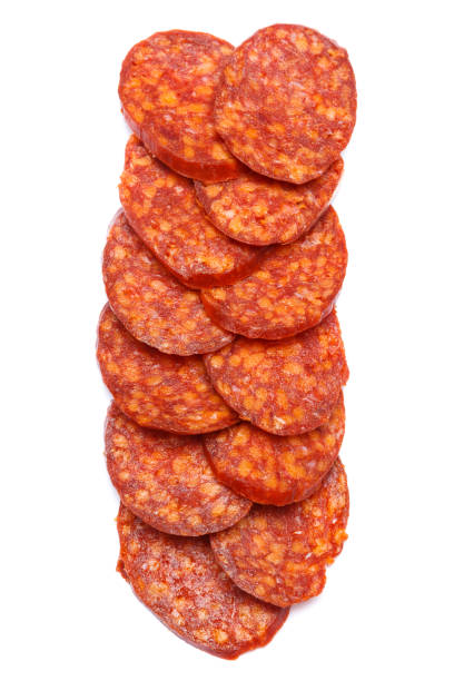 istock Spanish chorizo sausage on white background 935543078