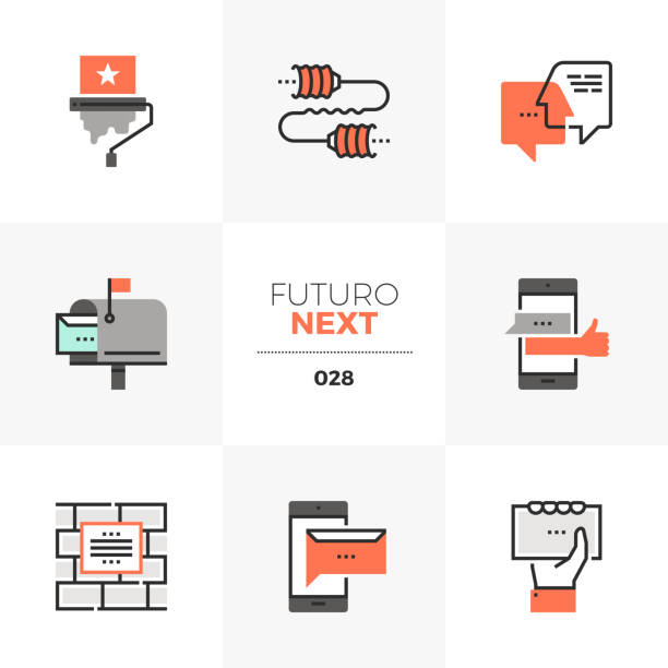 Buzz Marketing Futuro Next Icons vector art illustration