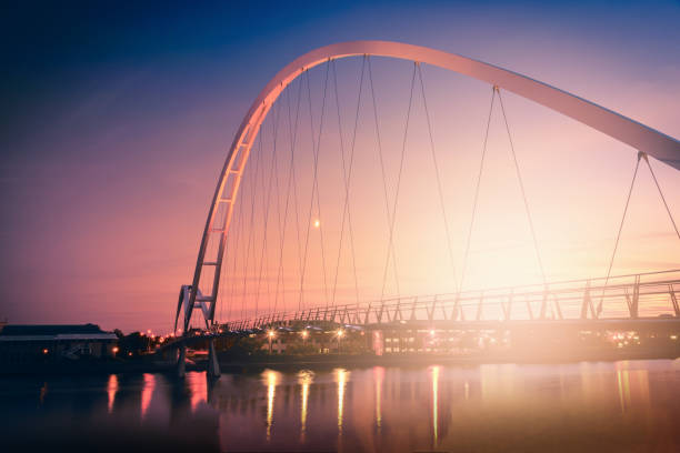 istock Infinity Bridge on dramatic sky at sunset in Stockton-on-Tees, UK. 935573654