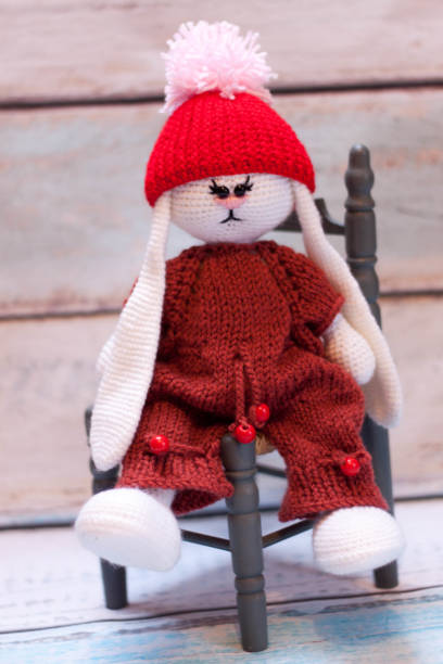 istock Knitted bunny and lamb toys 935614958