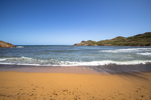 Seascape near Cala Pregonda on Menorca island, Spain