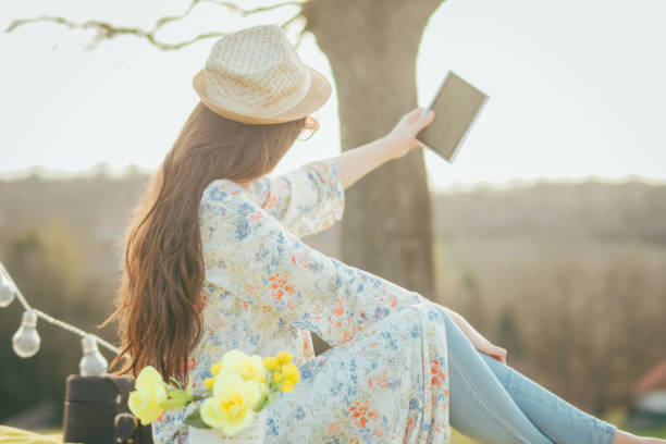 istock Relaxed woman among nature 935628164