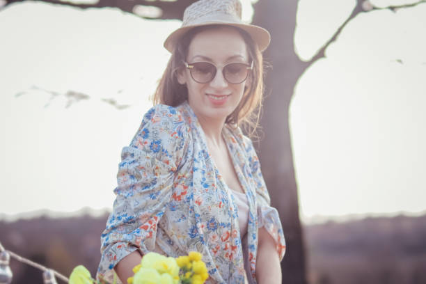 istock Relaxed woman among nature 935629760