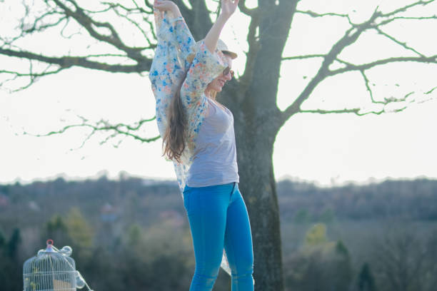 istock Woman lives in harmony and respect with nature 935643182