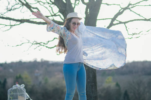 istock Woman lives in harmony and respect with nature 935643228