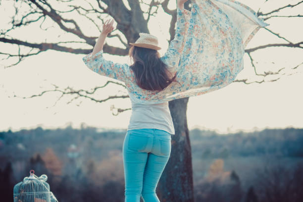 istock Woman lives in harmony and respect with nature 935643458