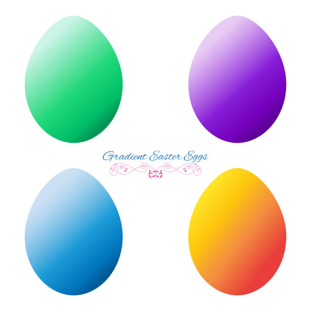 Bекторная иллюстрация Градиентные пасхальные яйца. Векторный набор.