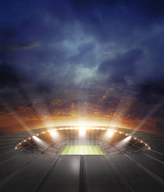 The stadium The imaginary stadium is modelled and rendered. floodlight photos stock pictures, royalty-free photos & images