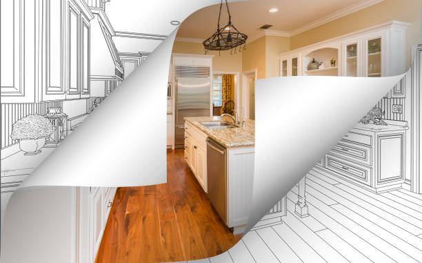 istock Kitchen Photo Page Corners Flipping with Drawing Behind 935649804