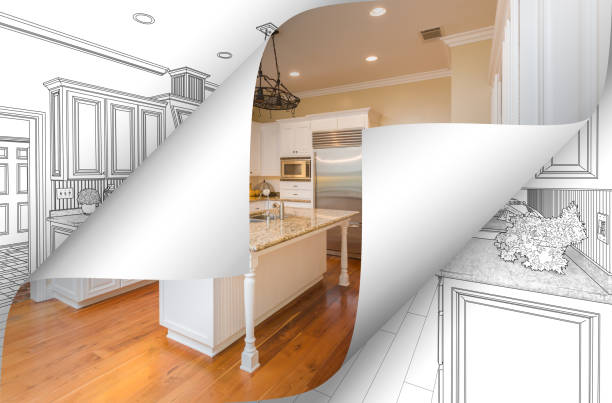 istock Kitchen Photo Page Corners Flipping with Drawing Behind 935649812