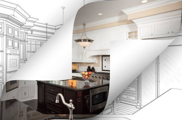 istock Kitchen Photo Page Corners Flipping with Drawing Behind 935649826