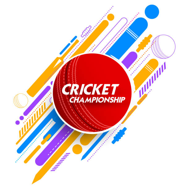 cricketball in abstrakten hintergrund - kricketball stock-grafiken, -clipart, -cartoons und -symbole