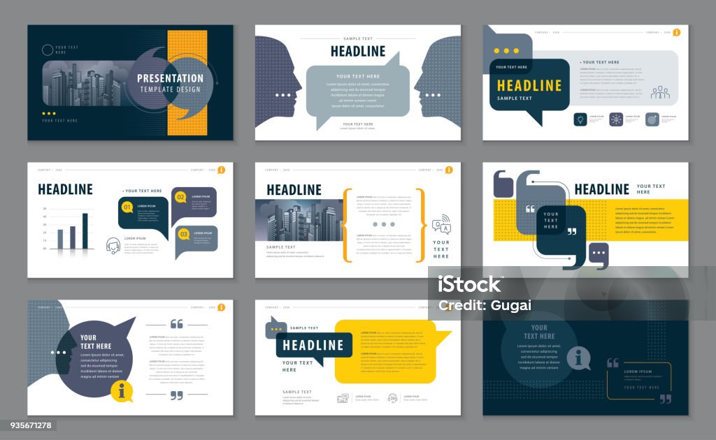 Abstract Presentation Templates, Infographic elements Template design set Abstract Presentation Templates, Infographic elements Template design set for Brochures, flyer, leaflet, magazine, invitation card, annual report, Questions and Answers, social networks, talk bubbles vector Plan - Document stock vector