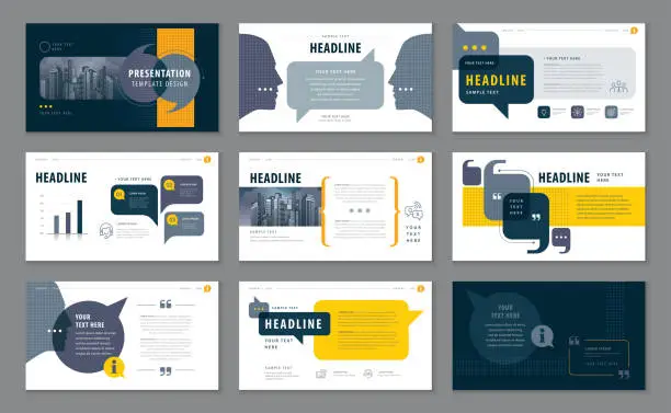 Vector illustration of Abstract Presentation Templates, Infographic elements Template design set