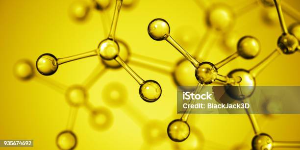 Molecular Structure Stock Photo - Download Image Now - Yellow, Molecule, Science