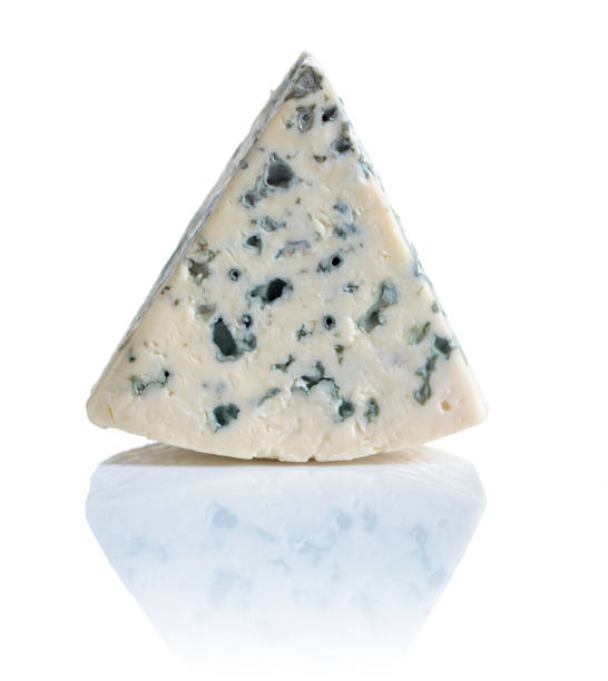 istock Soft blue cheese with mold isolated on white background. 935684472