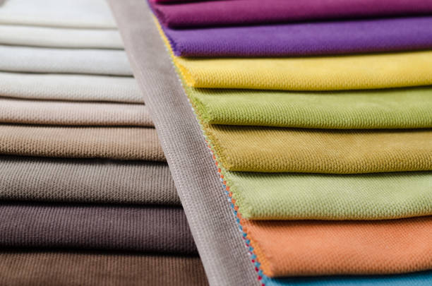 istock Bright collection of colorful velour textile samples. 935689352
