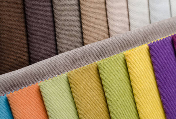 istock Bright collection of colorful velour textile samples. 935691678
