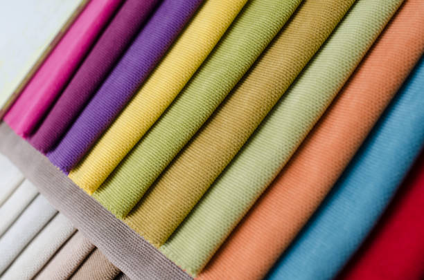 istock Bright collection of colorful velour textile samples. 935694906