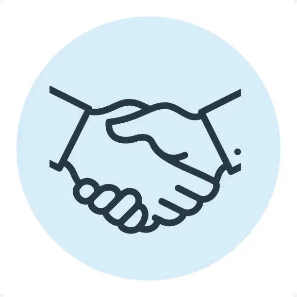 Vector illustration of Business Handshake - Pixel Perfect Single Line Icon