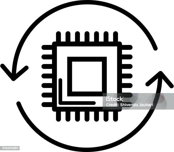 Microcontroller Iot Icon Stock Illustration - Download Image Now - CPU, Circuit Board, Computer