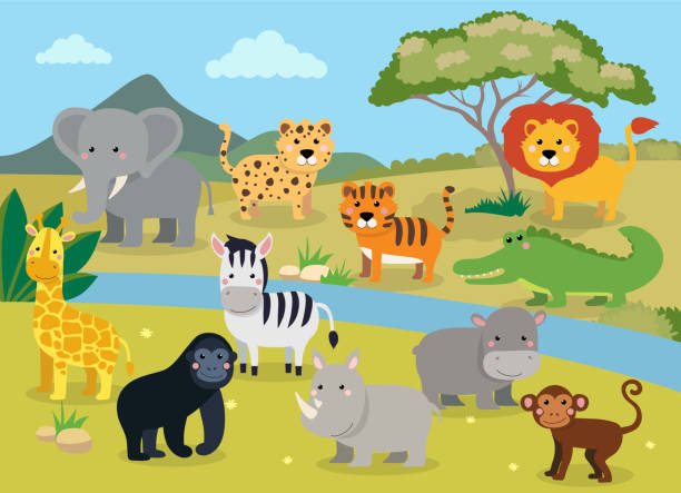 Jungle Paisaje Con Muchos Animales Y Plantas En Vectores Libres de Derechos - iStock Jungle Paisaje Con Muchos Animales Y Plantas En Vectores Libres de Derechos - iStock