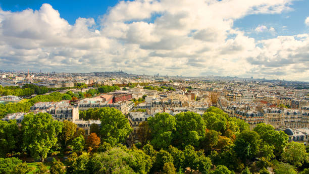 view of Paris Sunny spring day and a view of Paris. ile de france stock pictures, royalty-free photos & images