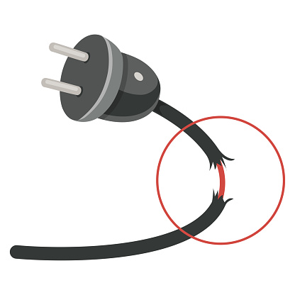 Vector Illustration Of Ruptured Cable
