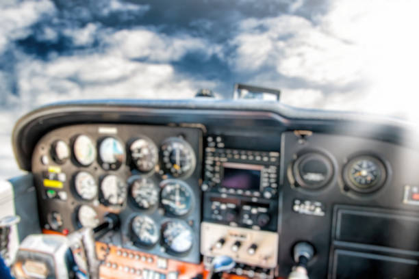Cockpit of emergency landing airplane