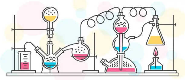 Vector illustration of chemical reaction