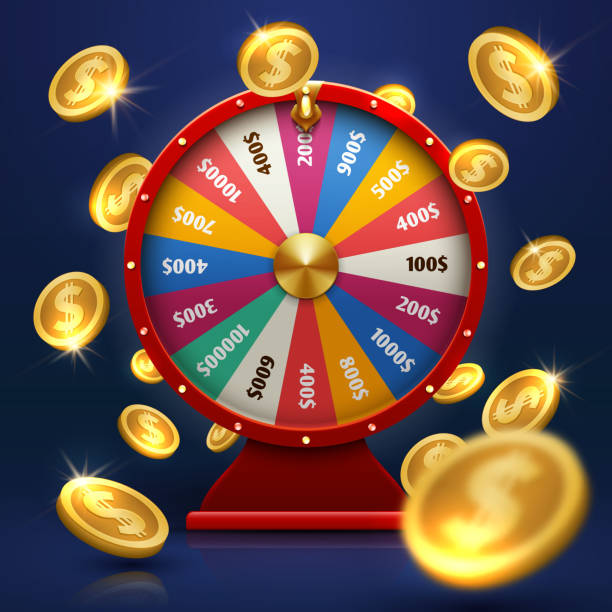istock Fortune wheel and gold coins. Lucky chance in game vector background 935731938