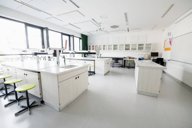istock Contemporary Empty School Chemistry Classroom, Europe 935738570