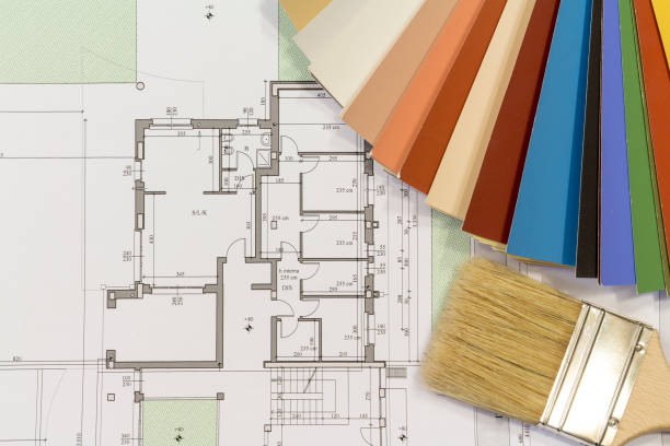 istock color chart and brush with residential building project 935739150