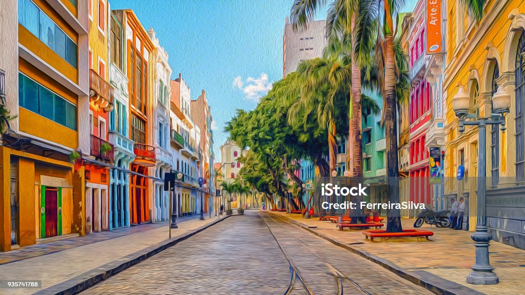 Bom Jesus Street - Foto de stock de Recife - Estado de Pernambuco royalty-free