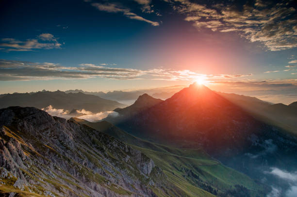 istock Dawn in the mountains with fog 935742102