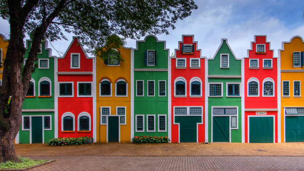 Colourful houses stock photo