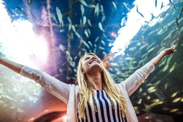 istock Woman in aquarium 935745028