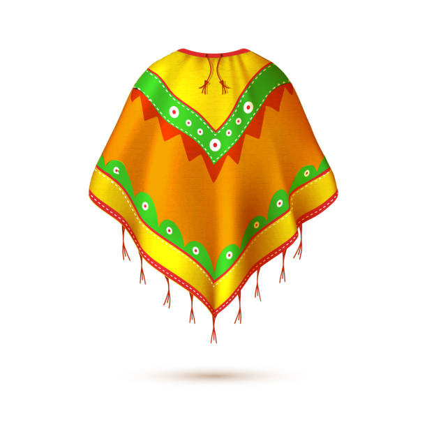 Realistic Mexican Native American Indian Stock Illustration Download Now - Poncho, Three Art - iStock
