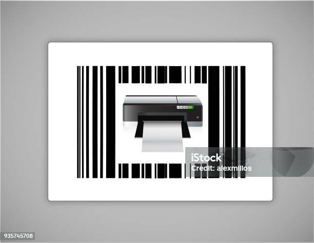 Ups Code Design Printer Bar Ups Code Illustration Design Over A White Background Stock ...