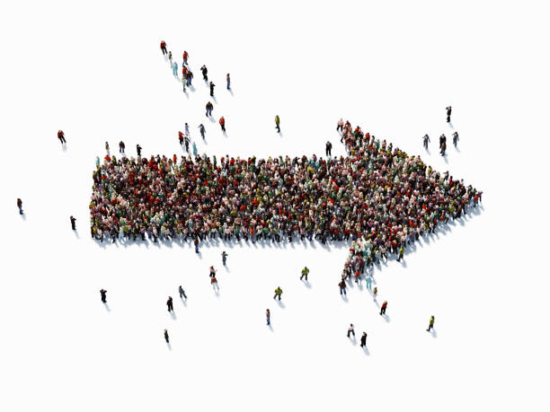 istock Human Crowd Forming An Arrow Symbol: Social Media Concept 935757630