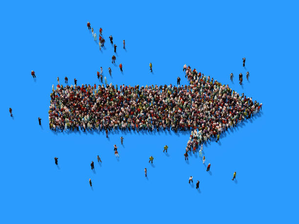 istock Human Crowd Forming An Arrow Symbol: Social Media Concept 935757672
