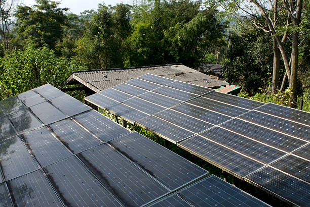Solar Panels Horizontal stock photo