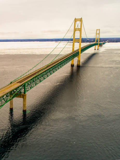 istock Mackinac Bridge in Winter with Ice 935773844