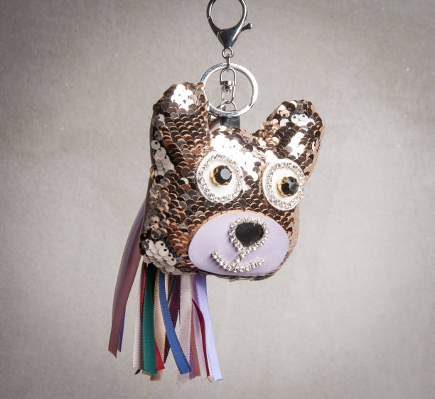 Tinsel kawaii dog shaped pendant for mobile phone