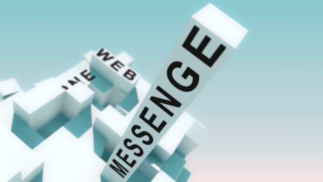 Instant Messaging words animated with cubes