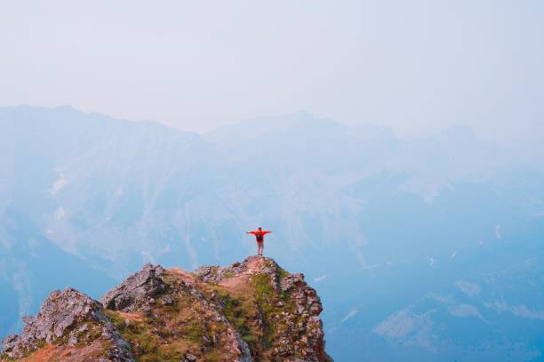 istock Man standing on top of mountain 935815652