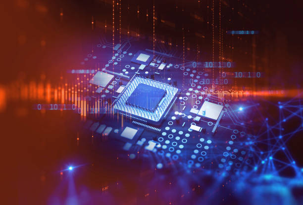 3d rendering futuristic blue circuit board background illustration