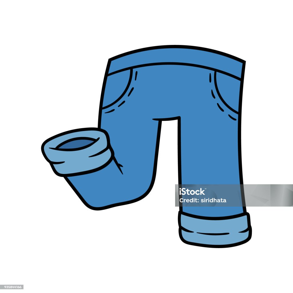 Cartoon Jeans Pants Stock Illustration - Download Image Now - Art, Blue,  Cartoon - iStock